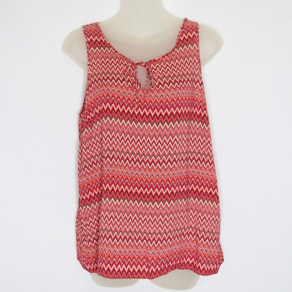 Lucky Brand Margarita Meadow Tank Top M Chevron Zig Zag Print